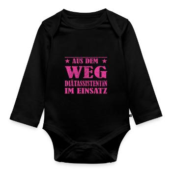 Out of the Way Dietician in Action Design - Organic Longsleeve Baby Bodysuit - black - Front