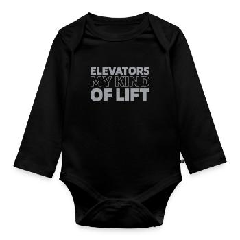 Elevator Elevator - Organic Longsleeve Baby Bodysuit - black - Front