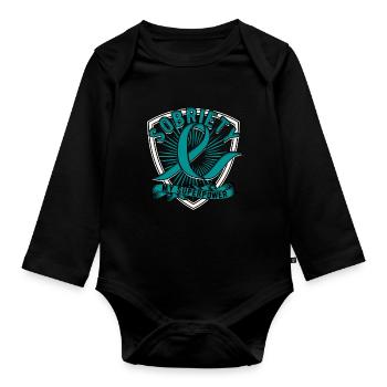 Entgiftung Suchtkrank Sobriety My Superpower - Baby Bio-Langarm-Body - Schwarz - Vorne