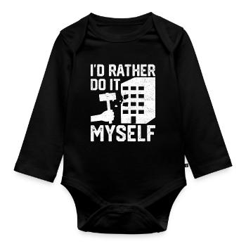Drôle de journée de démolition de maison Je préfère Sel - Body Bébé bio manches longues - noir - Devant
