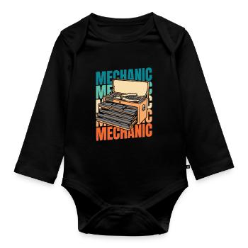 Mécanicien de motocyclettes - Body Bébé bio manches longues - noir - Devant