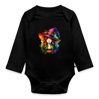 In a world full of princesses, be a witch - Organic Longsleeve Baby Bodysuit - black - Front