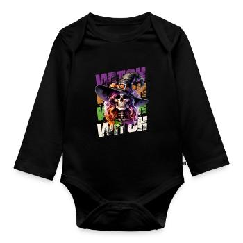 In einer Welt voller Prinzessinnen sei eine Hexe - Baby Bio-Langarm-Body - Schwarz - Vorne