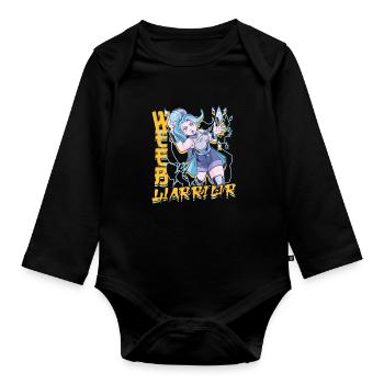 Anime Weeb Warrior - Organic Longsleeve Baby Bodysuit - black - Front