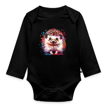 Igel - Baby Bio-Langarm-Body - Schwarz - Vorne