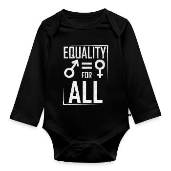 Egalité pour tous - Vintage Gay Rights - Body Bébé bio manches longues - noir - Devant