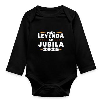 Humour 2025 Cadeau de retraite, Retraité 2025 - Body Bébé bio manches longues - noir - Devant