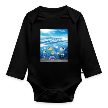 Frutiger Aero Aesthetic Tech Océan Poisson sous-marin - Body Bébé bio manches longues - noir - Devant