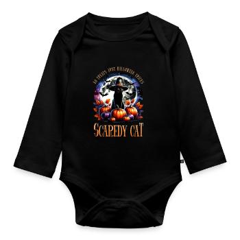 No Candy Just Halloween Pranks Scaredy - Organic Longsleeve Baby Bodysuit - black - Front