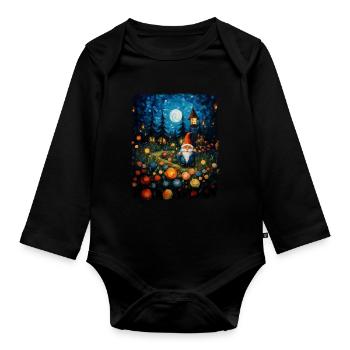 Gnome Gardening Gnomes Gardener Starnac - Organic Longsleeve Baby Bodysuit - black - Front