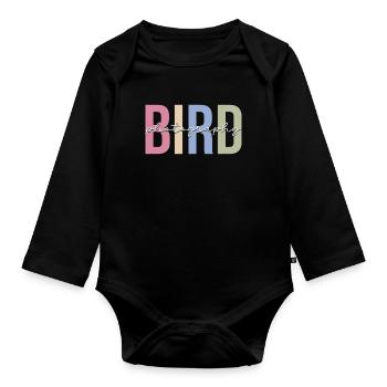 Bird Photography Bird Photographer Bird on Camera - Organic Longsleeve Baby Bodysuit - black - Front