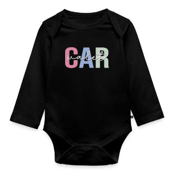 Valet parking attendant - Organic Longsleeve Baby Bodysuit - black - Front
