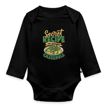 Grüner Bohnenauflauf Casserole de haricots verts - Body Bébé bio manches longues - noir - Devant