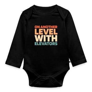 Elevator Elevator - Organic Longsleeve Baby Bodysuit - black - Front