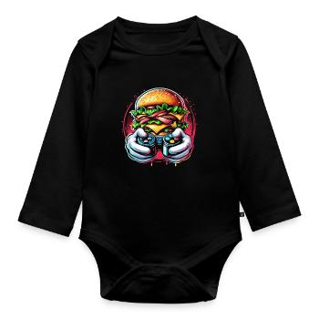 Gamer Gaming Burger Gaming Controller - Baby Bio-Langarm-Body - Schwarz - Vorne