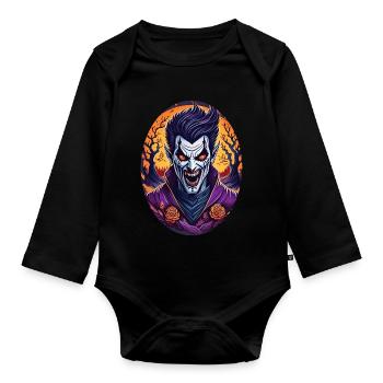 Gruseliges Halloween-party-kostüm Vampir - Body Bébé bio manches longues - noir - Devant