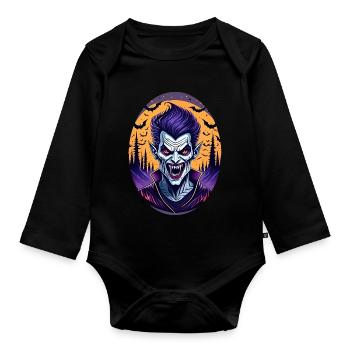 Gruseliges Halloween Party Kostüm Vampir - Organic Longsleeve Baby Bodysuit - black - Front