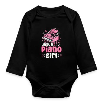 Pianiste Klavier Piano Just A Piano Girl - Body Bébé bio manches longues - noir - Devant