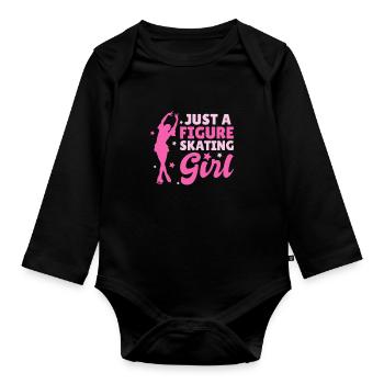 Figure skating figure skater - Organic Longsleeve Baby Bodysuit - black - Front