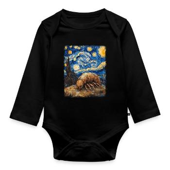 Isopods Starry Night Painting - Organic Longsleeve Baby Bodysuit - black - Front