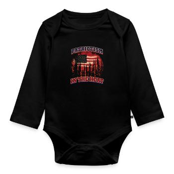 Patriotismus eines Feuerwehrmanns in der Hitze - Baby Bio-Langarm-Body - Schwarz - Vorne