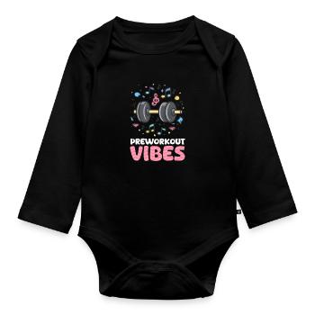 Pre Workout Preworkout Vibes - Baby Bio-Langarm-Body - Schwarz - Vorne