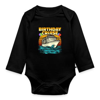 Kreuzfahrt Birthday Cruise - Baby Bio-Langarm-Body - Schwarz - Vorne