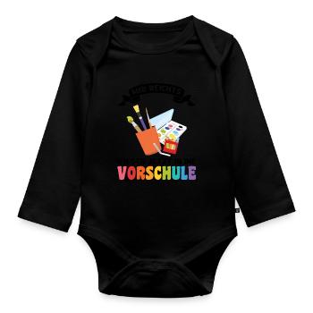 Kindergarten Abschied Vorschule Vorschulpädagoge G - Baby Bio-Langarm-Body - Schwarz - Vorne