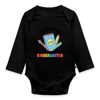 Kindergartenanfang Kindergarten Kindergartenkind G - Baby Bio-Langarm-Body - Schwarz - Vorne