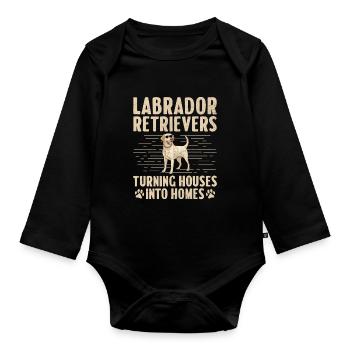 Labradors Retrievers Des Maisons En Foyers Laboratoire - Body Bébé bio manches longues - noir - Devant