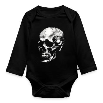 Skull - Baby Bio-Langarm-Body - Schwarz - Vorne