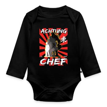 Attention Chef Design - Metamorphosis into a Monster - Organic Longsleeve Baby Bodysuit - black - Front
