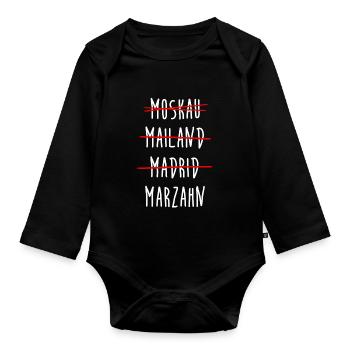 Marzahn Berlin Streichliste - Baby Bio-Langarm-Body - Schwarz - Vorne