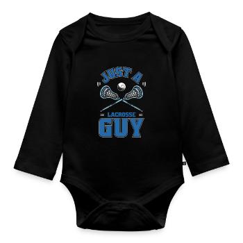 La crosse juste un gars de crosse - Body Bébé bio manches longues - noir - Devant