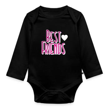 Best Friends Freunde Freundschaft - Baby Bio-Langarm-Body - Schwarz - Vorne