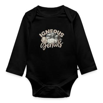 Géologue géologue Igneuous Genius - Body Bébé bio manches longues - noir - Devant