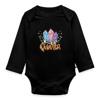 Géologie Géologue Géosciences Né pour le quartz - Body Bébé bio manches longues - noir - Devant