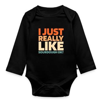 Sourdough bread - Organic Longsleeve Baby Bodysuit - black - Front