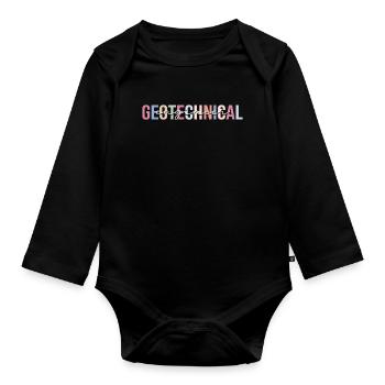 Geotechniker Ingenieurwesen - Baby Bio-Langarm-Body - Schwarz - Vorne