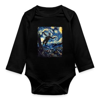 Skydiving Parachutist Parachutist - Organic Longsleeve Baby Bodysuit - black - Front
