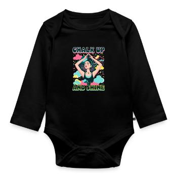 Gymnastics Chalk Up And Shine - Organic Longsleeve Baby Bodysuit - black - Front