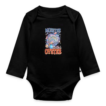 Auster feuchter als eine Auster - Baby Bio-Langarm-Body - Schwarz - Vorne