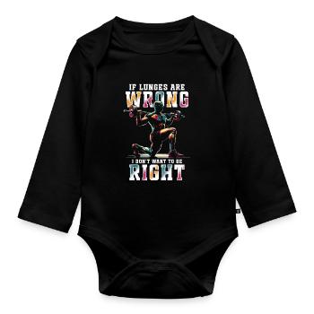 Leg Training Bodybuilder Leg Day Lunges - Organic Longsleeve Baby Bodysuit - black - Front
