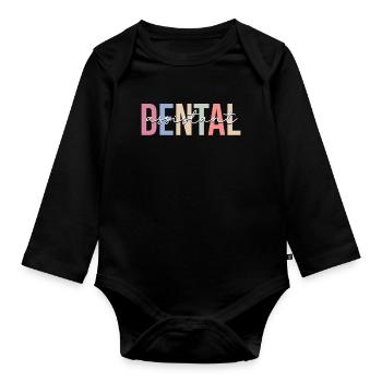 Assistante dentaire Hygiéniste dentaire Dentiste - Body Bébé bio manches longues - noir - Devant