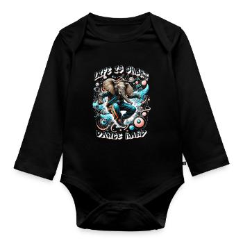 Breakdance B-boy Life is short, dance hard - Organic Longsleeve Baby Bodysuit - black - Front