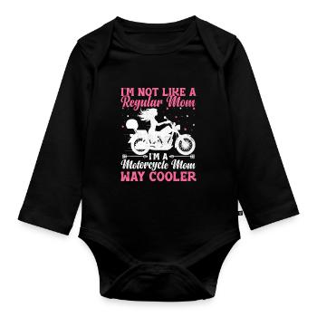 Ich bin nicht wie eine normale Mutter Ich bin eine Motorrad-Mutter Wa - Baby Bio-Langarm-Body - Schwarz - Vorne