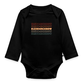 Deutsche Stadt Kleinmachnow Brandenburg - Baby Bio-Langarm-Body - Schwarz - Vorne