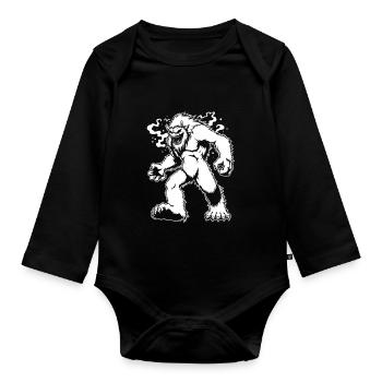 Creepy Yeti: Mysterious Comic Monster Design - Organic Longsleeve Baby Bodysuit - black - Front