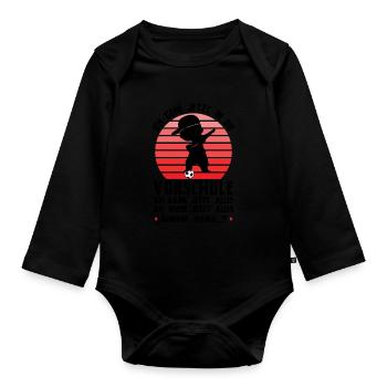 Kindergarten Vorschule Vorschulpädagoge Geschenk - Baby Bio-Langarm-Body - Schwarz - Vorne