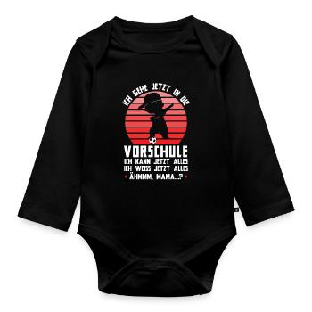 Kindergarten Vorschule Vorschulpädagoge Geschenk - Baby Bio-Langarm-Body - Schwarz - Vorne